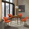 Armen Living Arcadia and Juno 48" Round Orange and Walnut Wood 5 Piece Dining Set SETARDI5JNWAOR48 - alternate 7